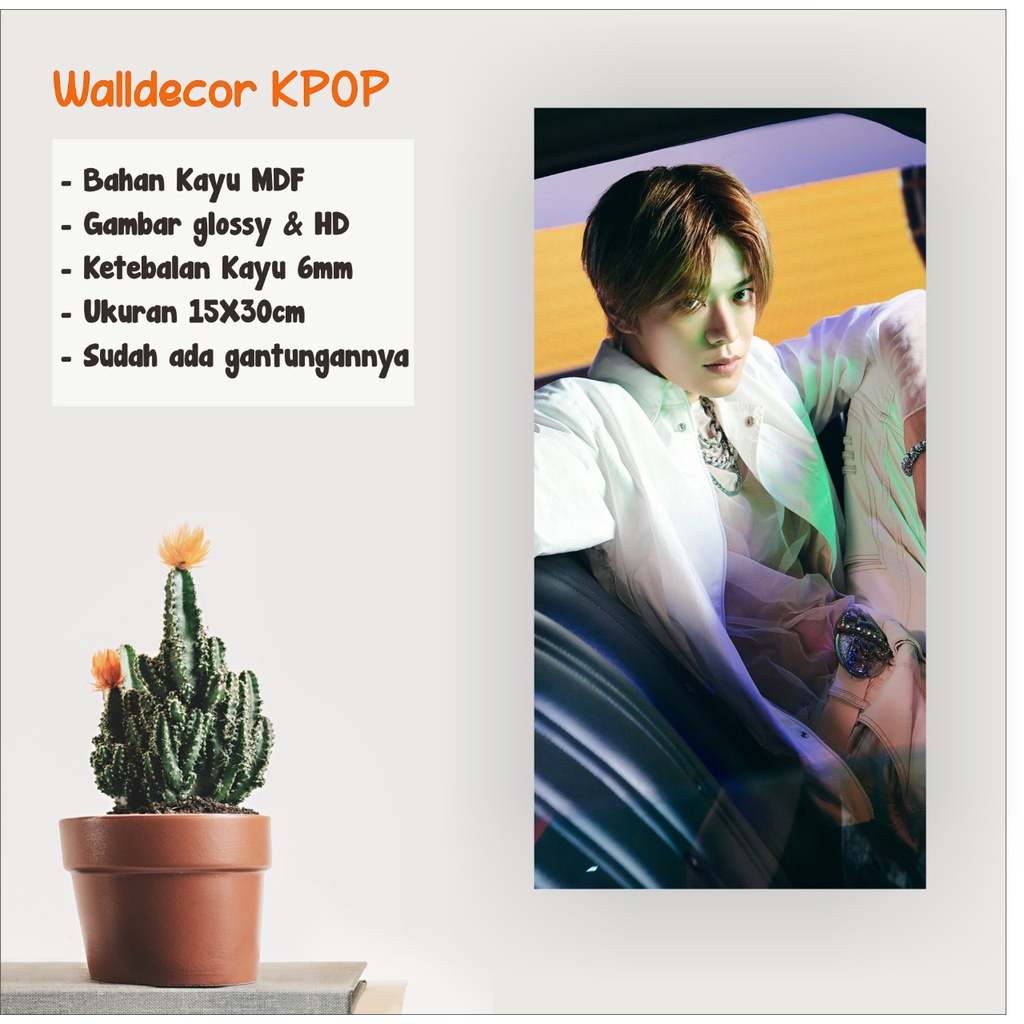 WALLDECOR NCT 127 YUTA STICKER UKURAN 15X30 CM WALL DECOR POSTER KAYU HIASAN DINDING KPOP