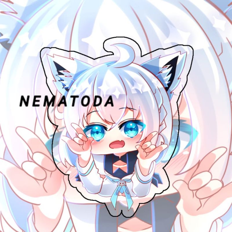 Keychain Hololive JP Shirakami Fubuki - Gantungan Kunci Hololive JP Shirakami Fubuki