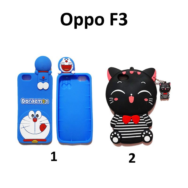 Silikon 3D karakter Silicon  for OPPO F3 Silikon boneka lucu pelindung hp case tebal karet softcase lentur