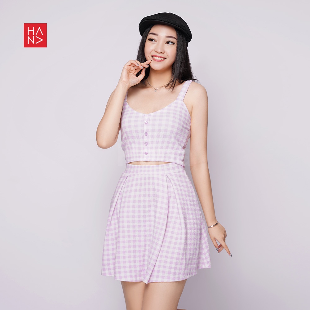 Hana Fashion - Gemini Checkered Pastel Tank Top / Korean Tank Top - TT336