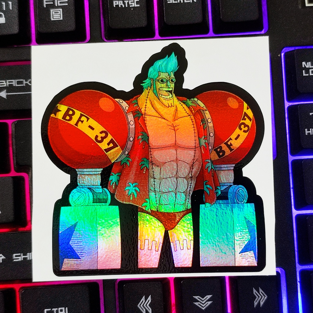 STICKER STIKER HOLOGRAM ANIME - ONE PIECE FRANKY - STIKER ANIME HOLOGRAM