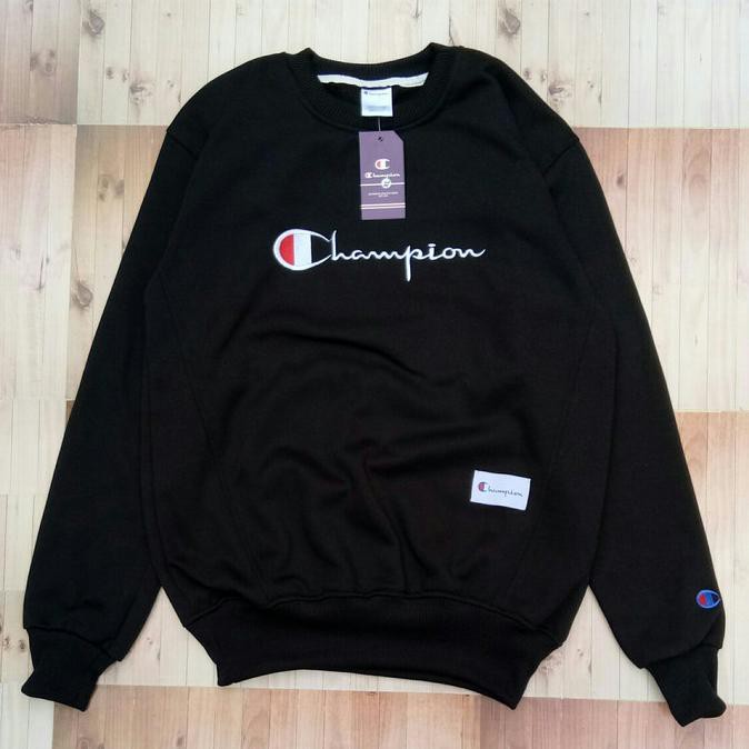 SWEATER CREWNECK CHAMPION HITAM