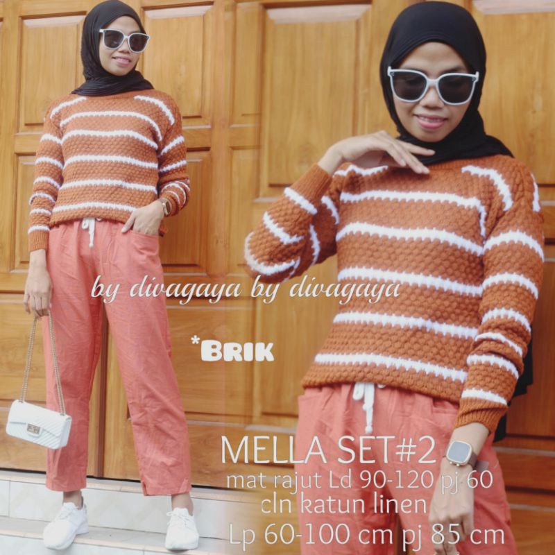 SETELAN RAJUT CELANA PANTS MELLA#2