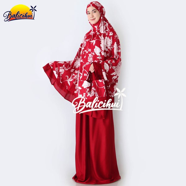 Balicihui Mukena Alina Maroon 2 Mukena Bali Dewasa by Balicihui