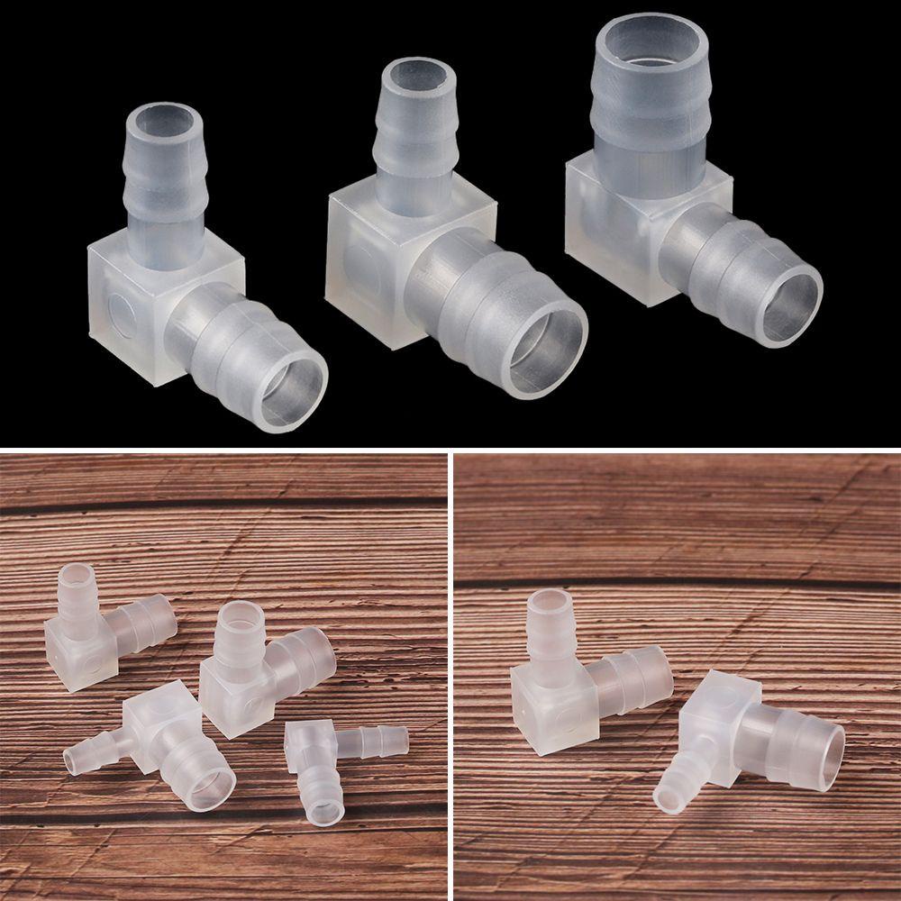 Nanas 5pcs Konektor Siku PP Sama Pompa Angin Pagoda Aquarium Fish Tank Sambungan Selang