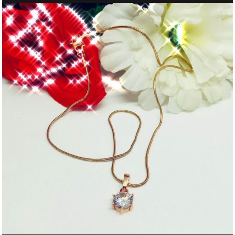 kalung wanita termewah, kalung belut liontin mata satu,kalung titanium wanita dewasa terbaru, perhiasan mirip mas asli, perhiasan berlapis emas 24 k,kalung wanita import