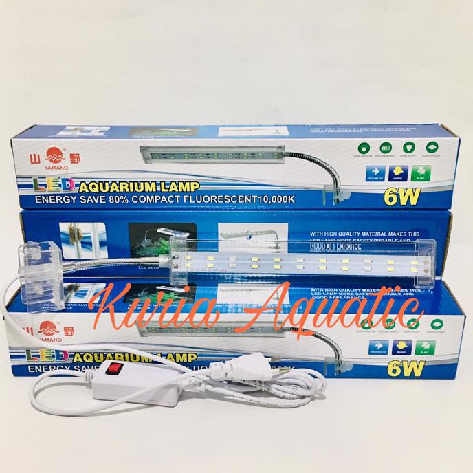 Yamano Lampu Led Jepit 6W / 6 Watt Lampu Aquarium Aquascape 6Watt Garansi Resmi