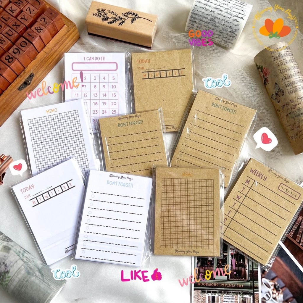 

Bloomingyourdays Notes Memo Pad notepad memopad catatan buku kecil diary stationery jadwal mingguan bulanan note