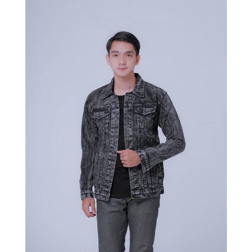 Promo Terkini Jaket Jeans Sandwash  Pria  Style Korea Jaket Jeans Denim Kekinian big size ukuran jumbo l xl xxl