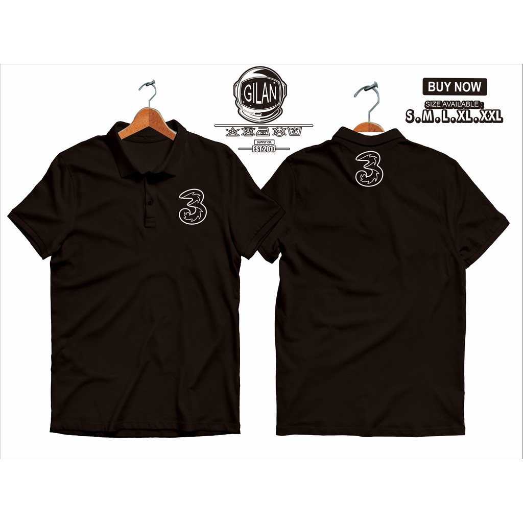 SAKAZUKI Polo Shirt Kaos Baju Kerah Distro Unisex Gambar TRI Logo Provider