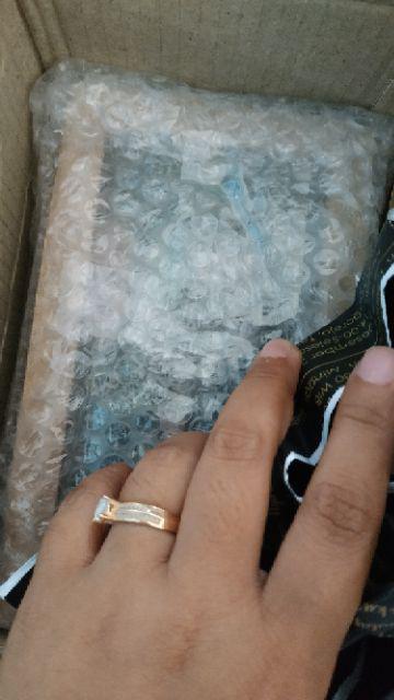 Kotak Cincin Kayu Besar + Bunga Untuk Seserahan/ Lamaran Kce