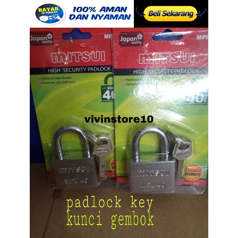 Kunci Gembok Anti maling Anti Gergaji Padlock Key top kualitas gembok pagar dan pintu terpercaya gem