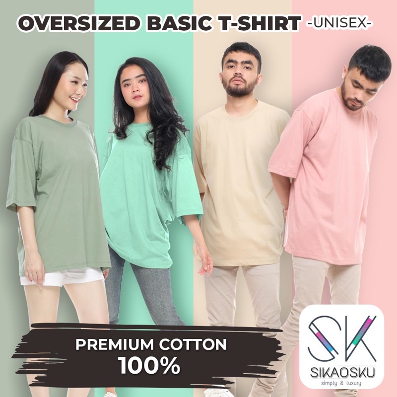 KAOS POLOS OVERSIZE PRIA &amp; WANITA COTTON COMBED 20s BAJU BIG SIZE KOREAN TSHIRT OVERSIZED JUMBO Xxl