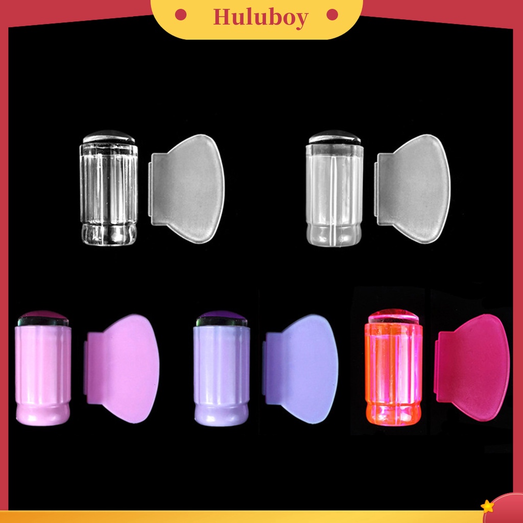 Huluboy Huluboy♡ Stempel Kuku Bahan Silikon Dapat Dilepas Dengan Scraper Untuk Manicure