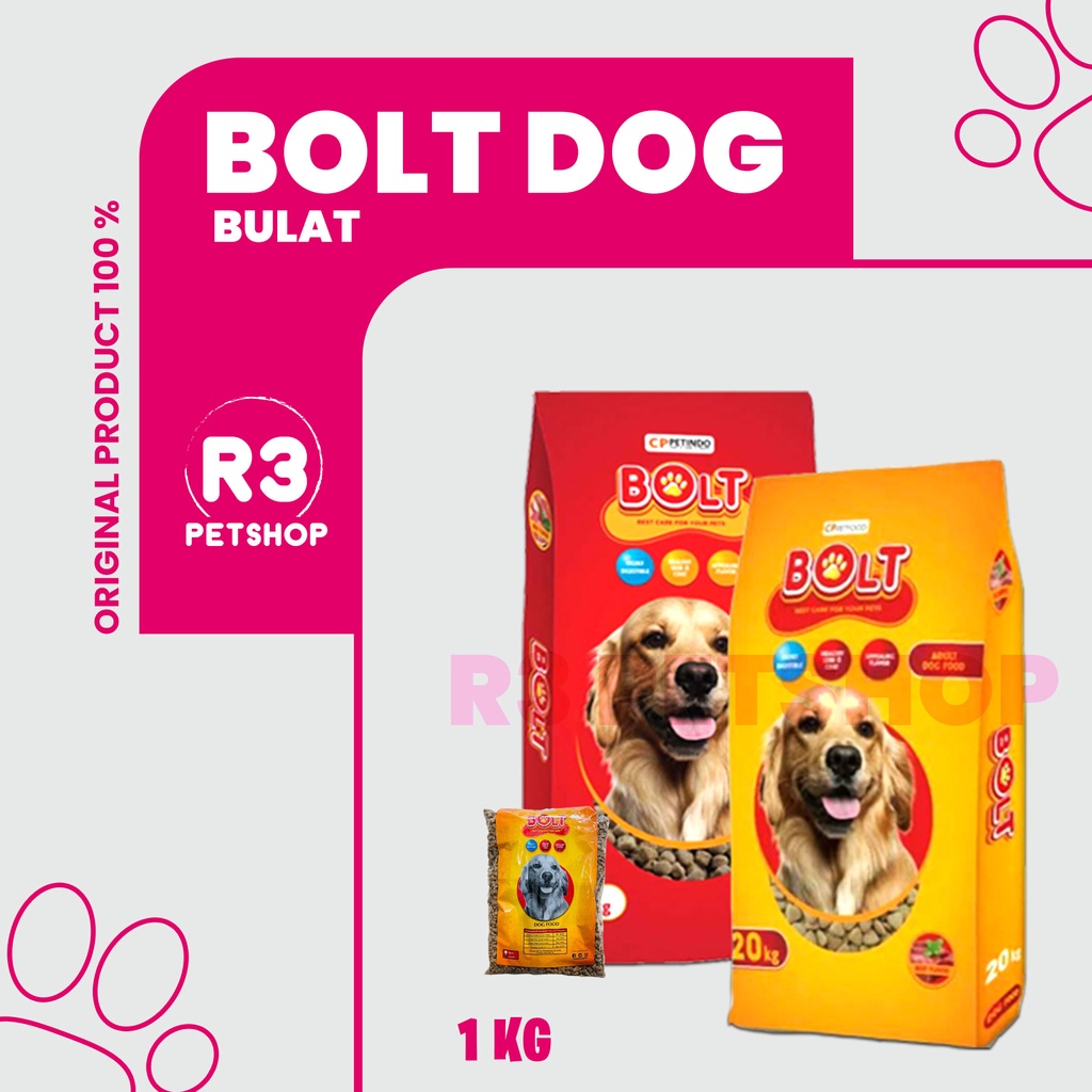 Bolt Dog Makanan Anjing kering rasa Beef 1kg All Varian