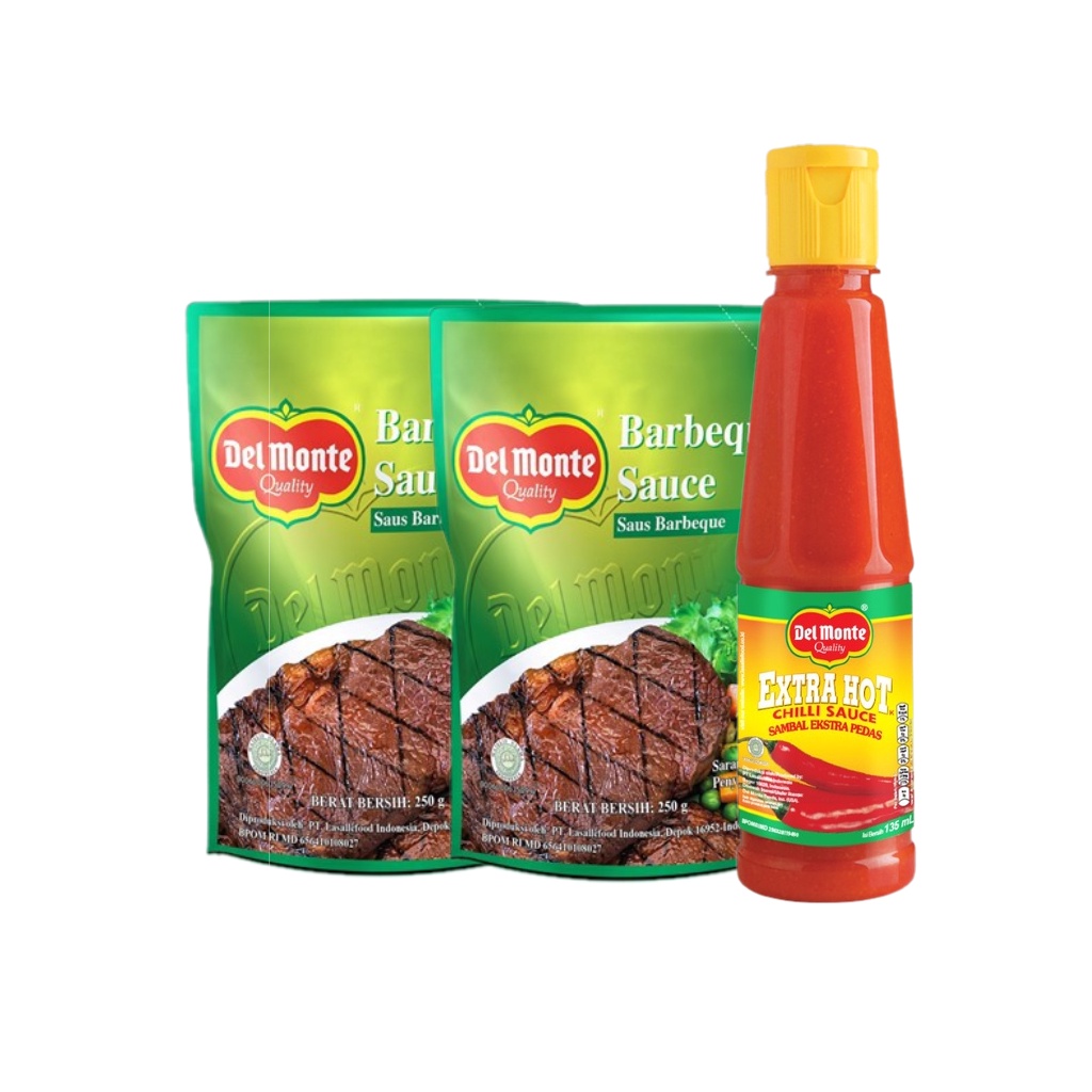 

Buy 2 Delmonte Saus Barbeque Pouch 250 gr Get 1 Delmonte Saus Extra Hot Chilli 135 ml