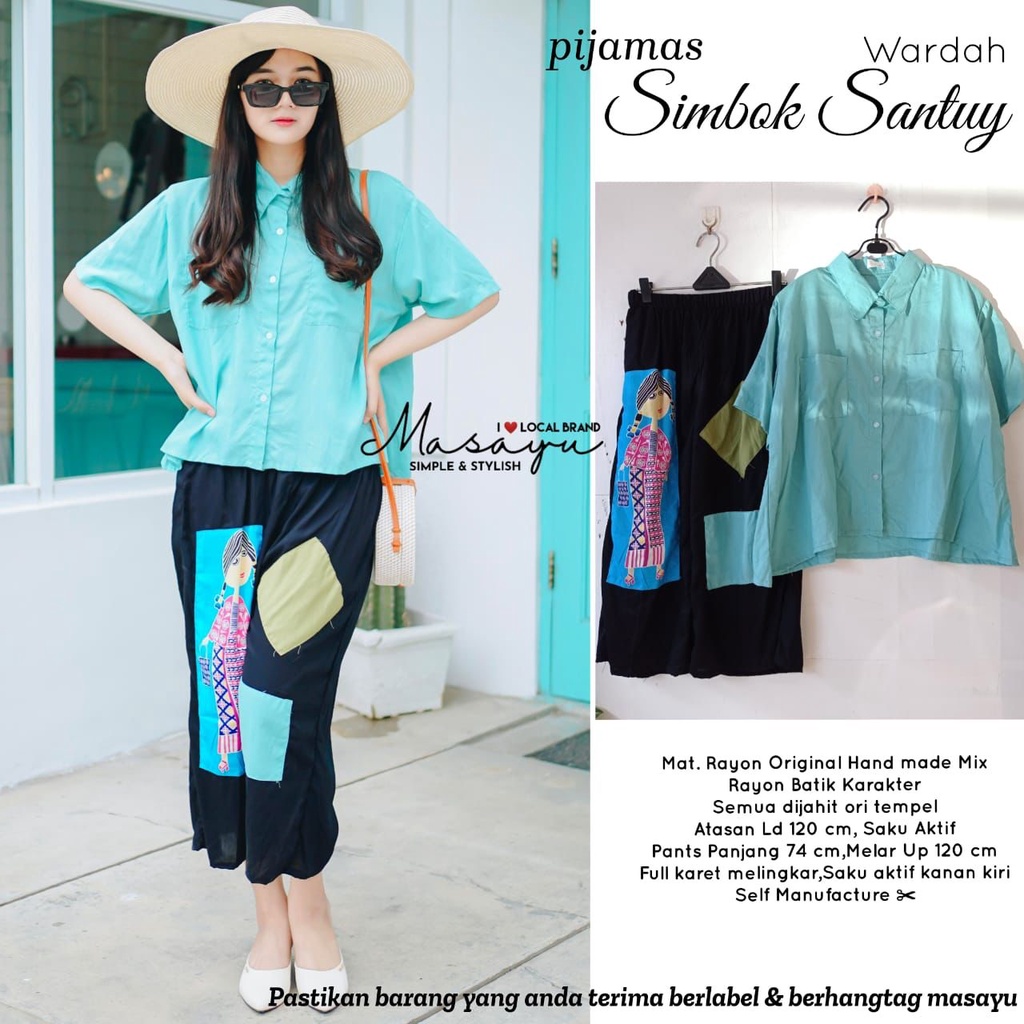 SET SIMBOK PIJAMAS RAYON BATIK KARAKTER