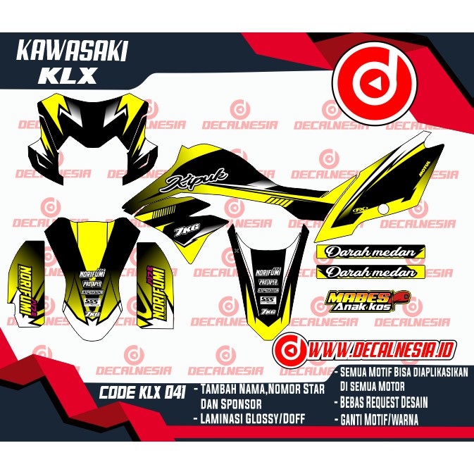 Decal KLX DTRACKER/Decal Stiker KLX DTRACKER/Stiker KLX DTRACKER/ Stiker KLX DTRACKER Full body
