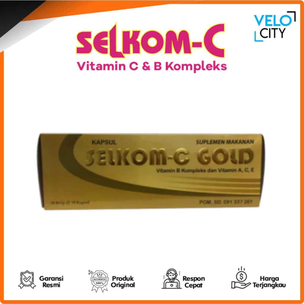 Selkom-C GOLD Vitamin B Kompleks A C E Multivitamin Suplemen