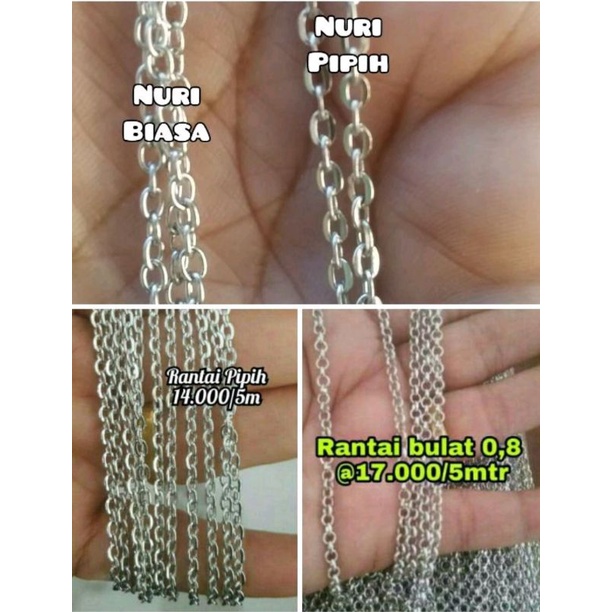 5 meter Rantai Nuri Rantai Pipih Rantai Bulat