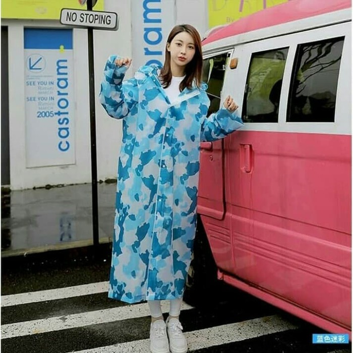 Jas Hujan Poncho Motif Polkadot Simple Lucu Untuk Wanita PB783 Jas Hujan Terusan Wanita/Jas Hujan P