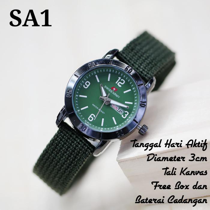 Swiss Army 057 Ladies Kanvas Hijau Jam Tangan Wanita/Cewek - Hijau Paling Murah