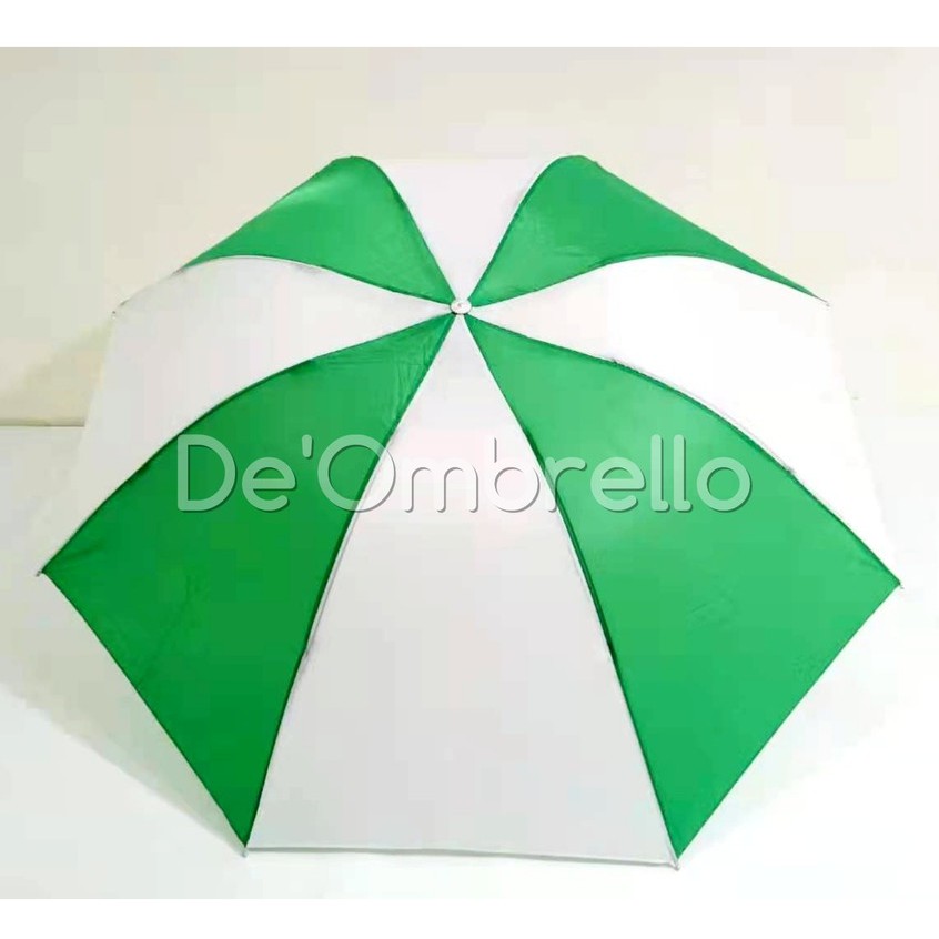 De'Ombrello! (091)Payung Lipat 3 Rk.Balik Polos Warna Hijau Putih Anti Angin