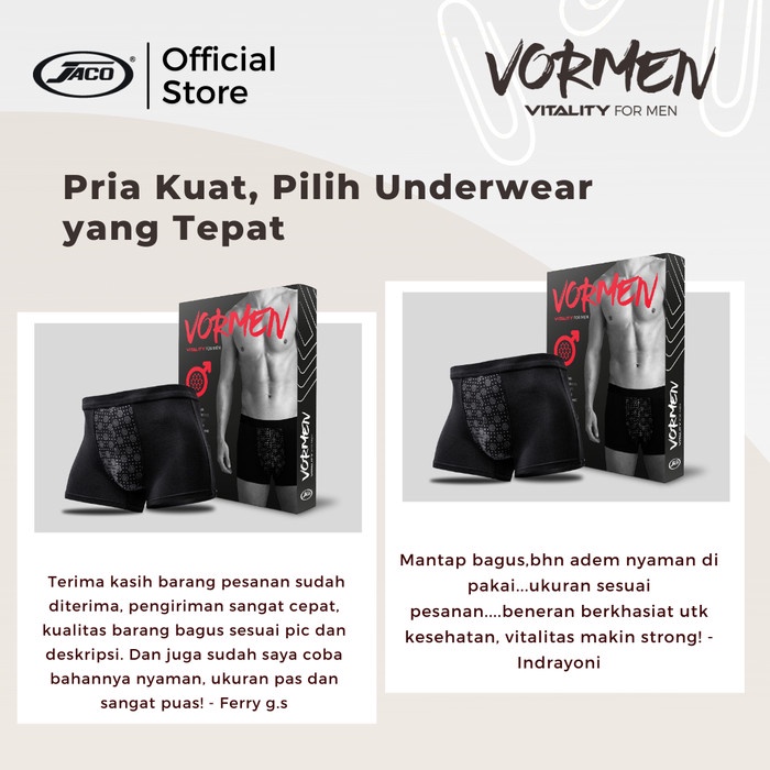 Jaco Vormen Celana Dalam Kesehatan Pria Dewasa Ion Negatif Batu Turmalin