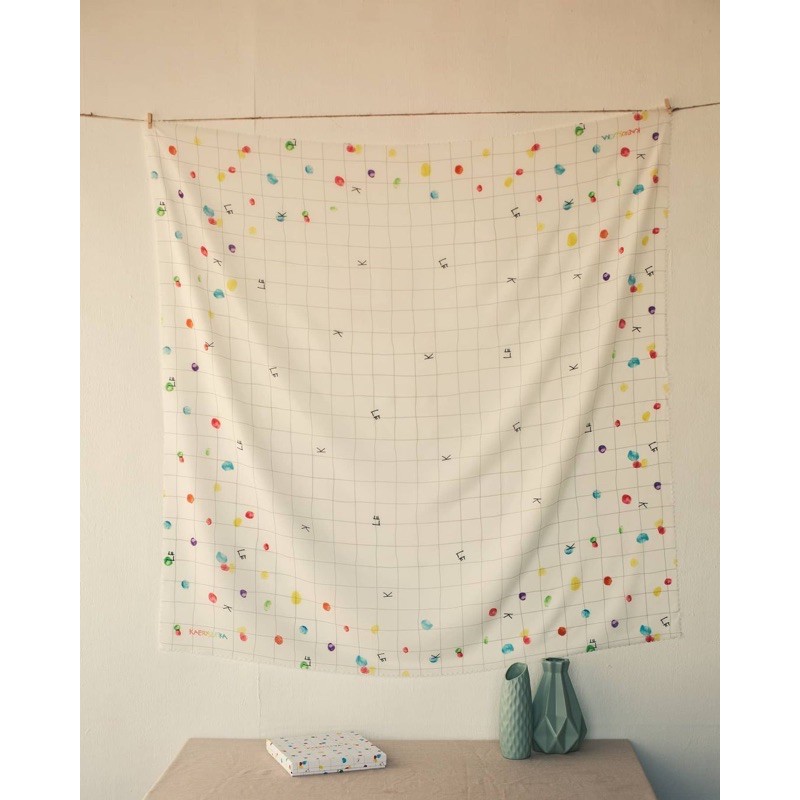 Kaerysleika Fingerpaint Polka Grid Scarf