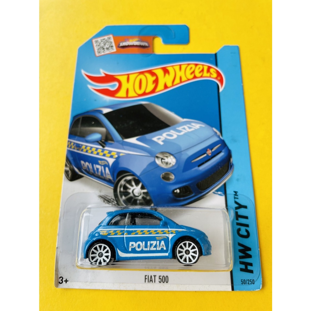 HOTWHEELS HOT WHEELS FIAT 500 BIRU TREASURE HUNT HW CITY POLIZIA POLIZEI DIECAST MINIATUR MOBIL MAIN