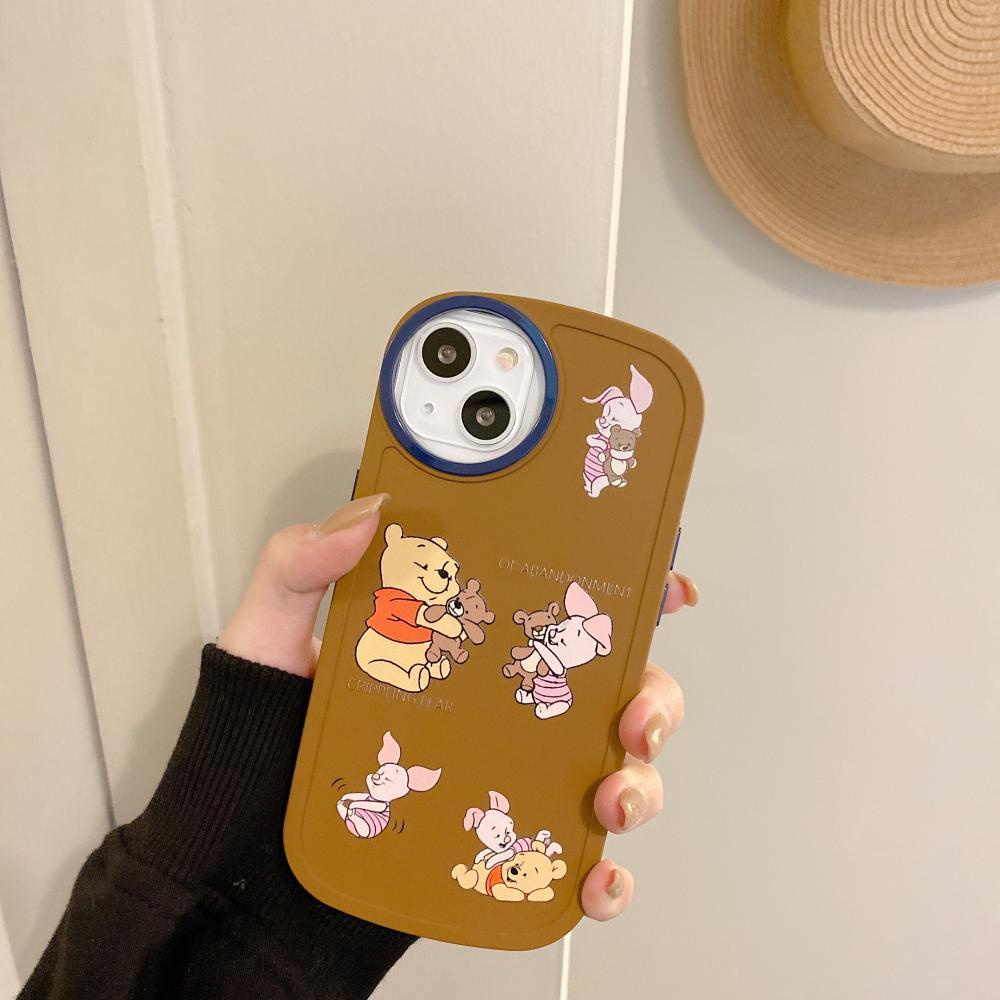 iPhone Case Skin Feel Silicone Soft Case Square Edge Round Circle Big Hole Camera Protection Shockproof Brown Cartoon Cute Style For iPhone 13 Pro Max iPhone 12 Pro Max iPhone 11 Pro Max iPhone 7 Plus iPhone XR XS MAX 13 Max X/XS 7 11 7/8/S Plus Pro 12