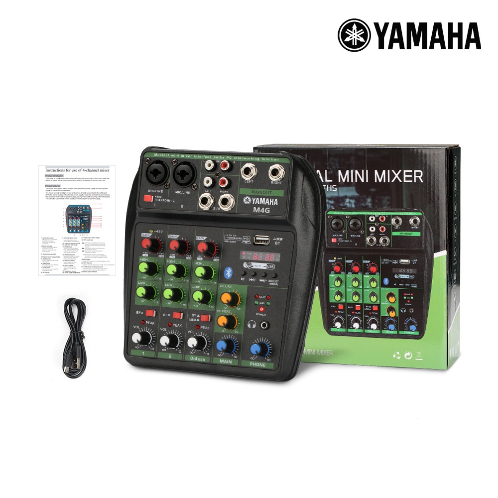 Mixer Audio Profesional  M4G 4 saluran mendukung pemutaran Bluetooth/USB/MP3/PC peralatan rekaman Koleksi alat musik keluarga bernyanyi dj menggunakan Dukungan untuk penggunaan di dalam kendaraan