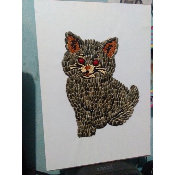 

kolase biji bijian kucing prakarya special edition
