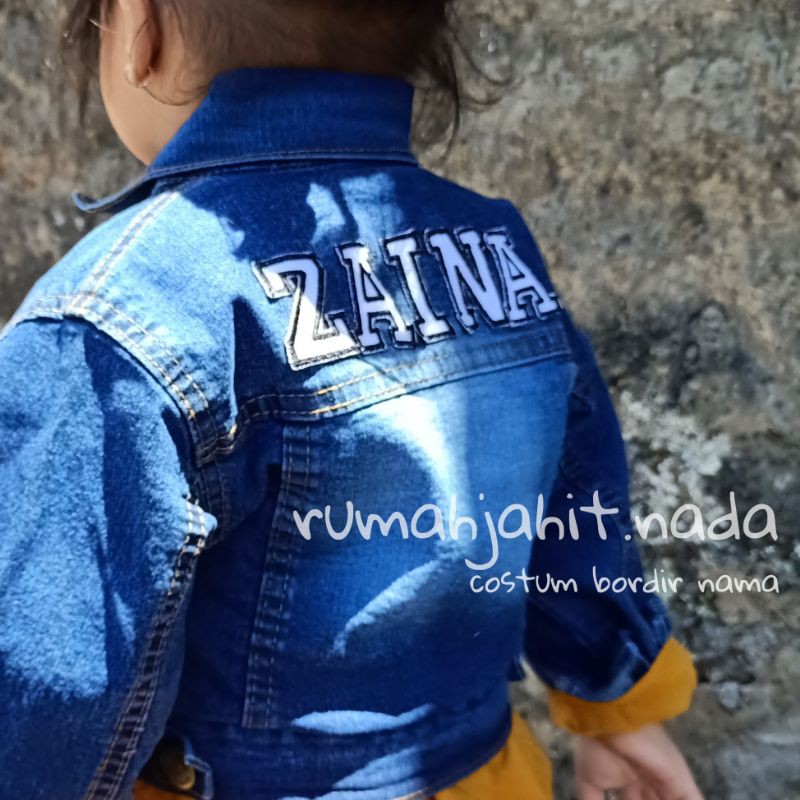 Costum nama jaket jeans anak