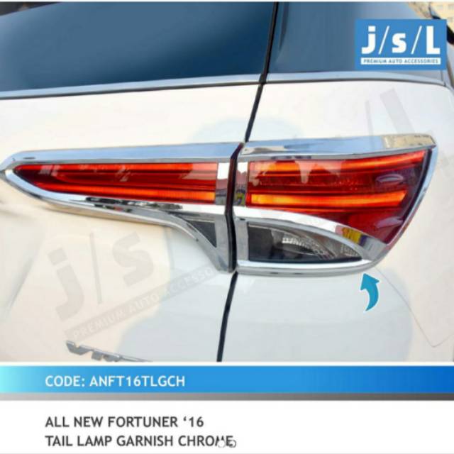 Garnish belakang all new Fortuner hitam, chrome, carbon / tail lamp garnish jsl