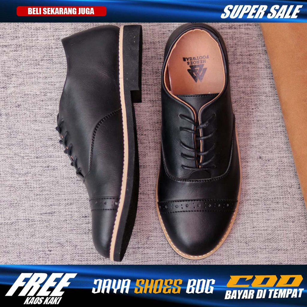 LAMO Sepatu Formal Kasual Pria Pantofel Hitam Kerja Kantor Kuliah Trendy Original Simple Murah ANTI sLIP