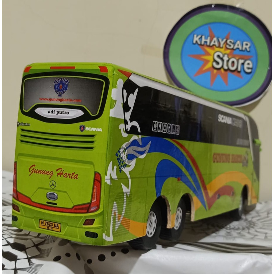 miniatur bus bis  mainan bus bis double deker GUNUNG HARTA