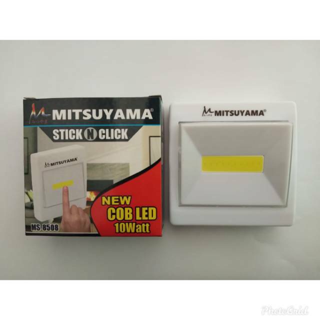 LAMPU EMERGENCY TEMPEL 10 WATT MITSUYAMA STICK N CLICK MS-8508 COB LED