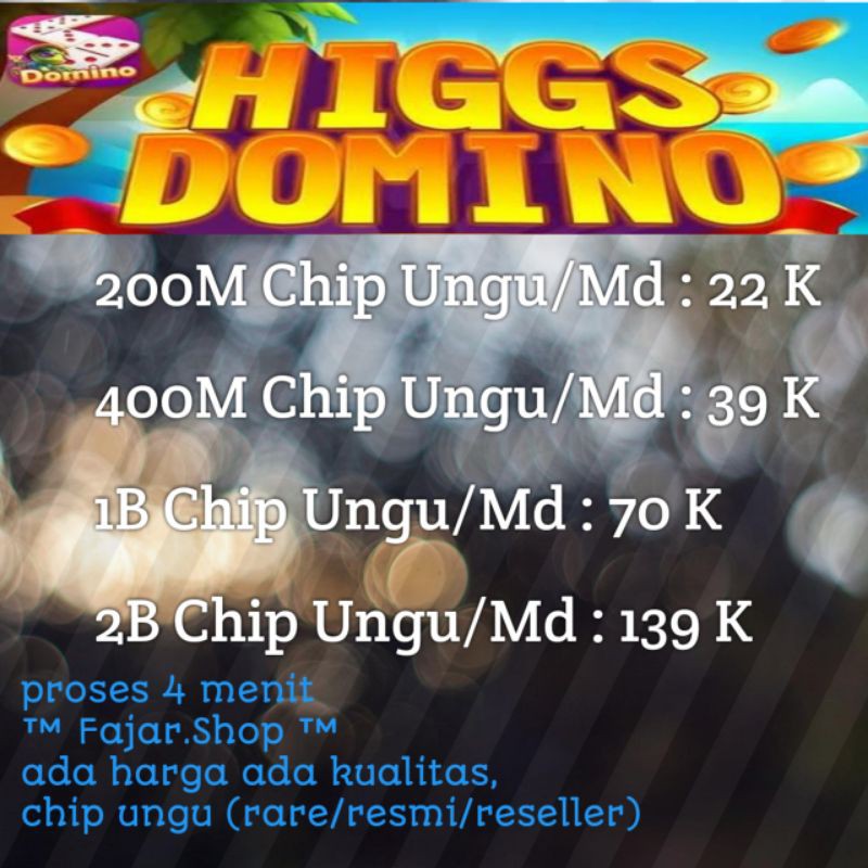 Harga Top Up Higgs Domino Chip Ungu Terbaru Juni 2021 Biggo Indonesia