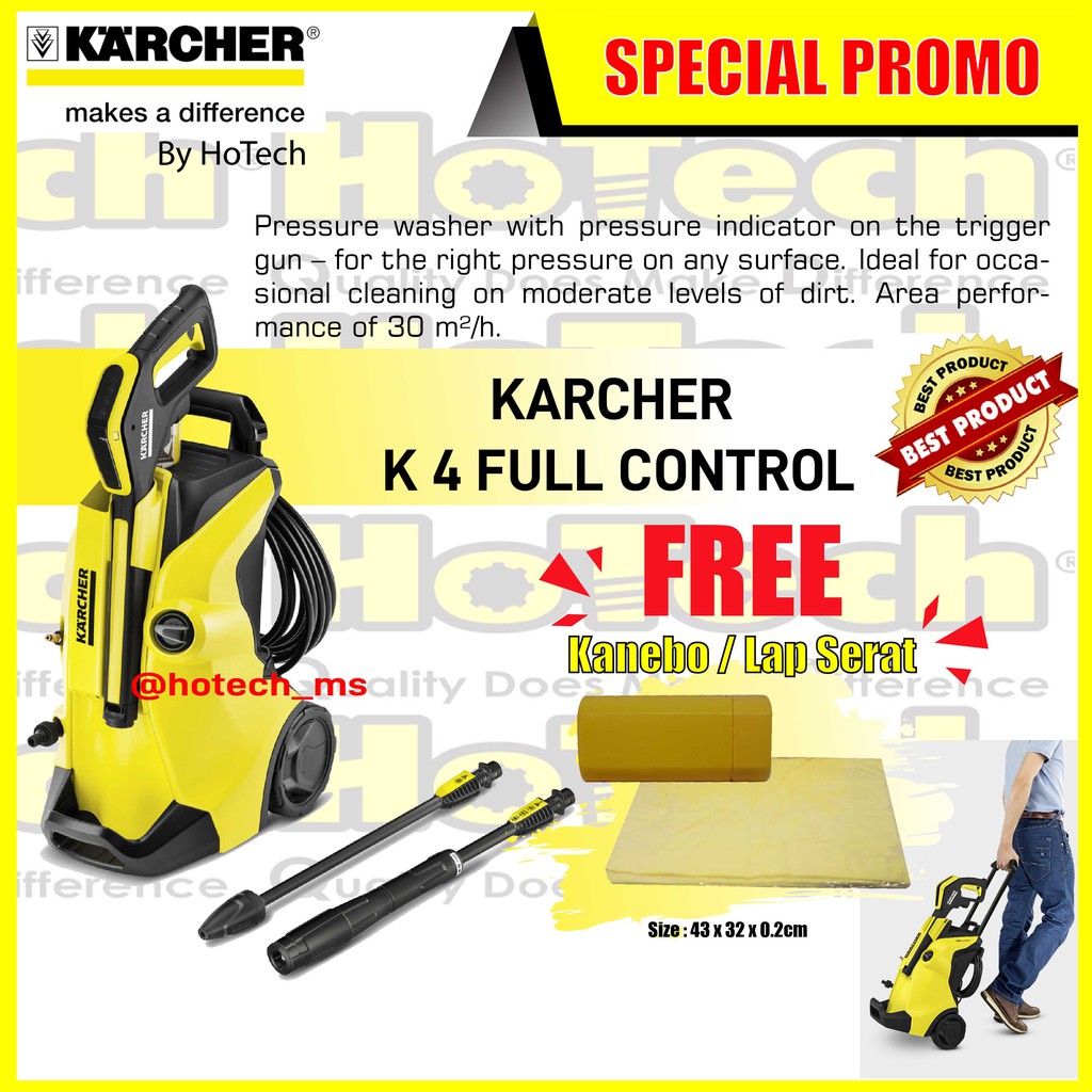 Karcher K 4 FULL CONTROL High Pressure Washer + Bonus Lap KANEBO | Karcher High Pressure Washer K 4 