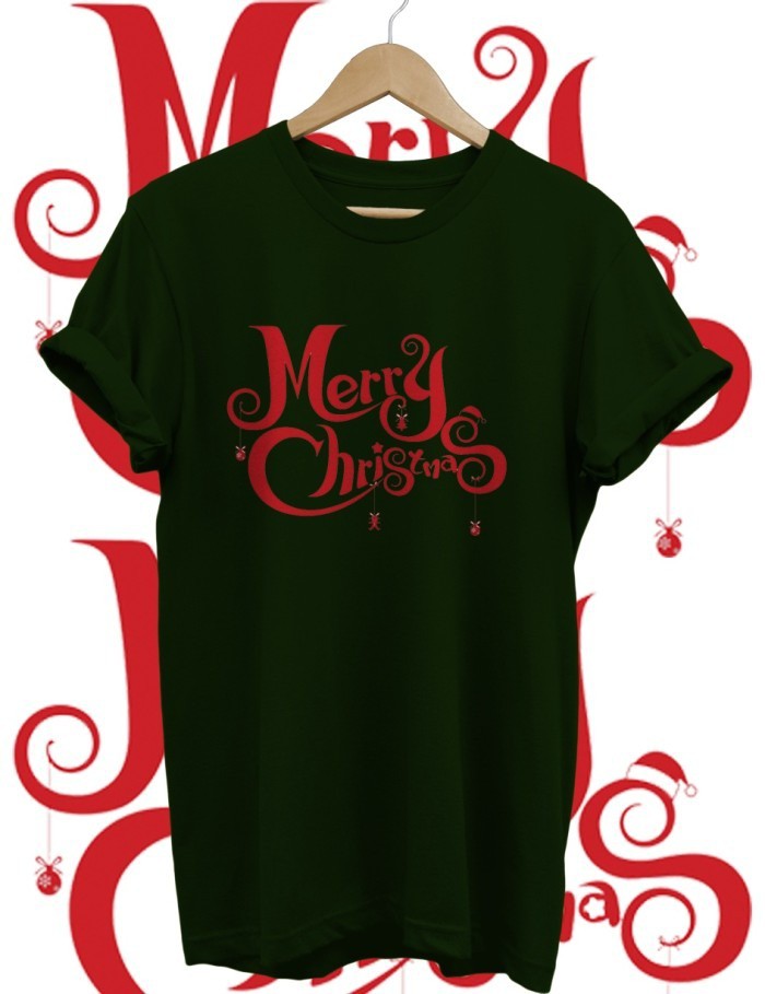 KAOS TSHIRT BAJU NATAL CHRISTMAS SIMPLE MERRY CHRISTMAS COMBED 30S BAJU NATAL BAJU KELUARGA