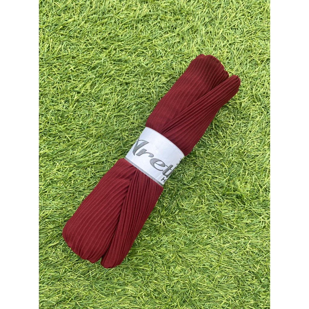 PASHMINA PLISKET CERUTY BABBYDOL LIDI FULL ORI ARETHA-LIDI ARETHA MERAH HT