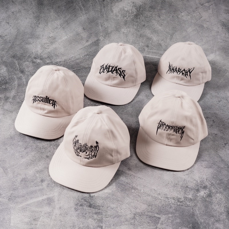 Topi 6 Panel Distro Motif CREAM Bordir