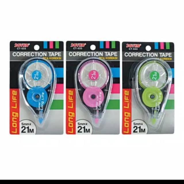 

Tip Ex Kertas/Correction Tape JOYKO CT-533 (Long Life 21M)