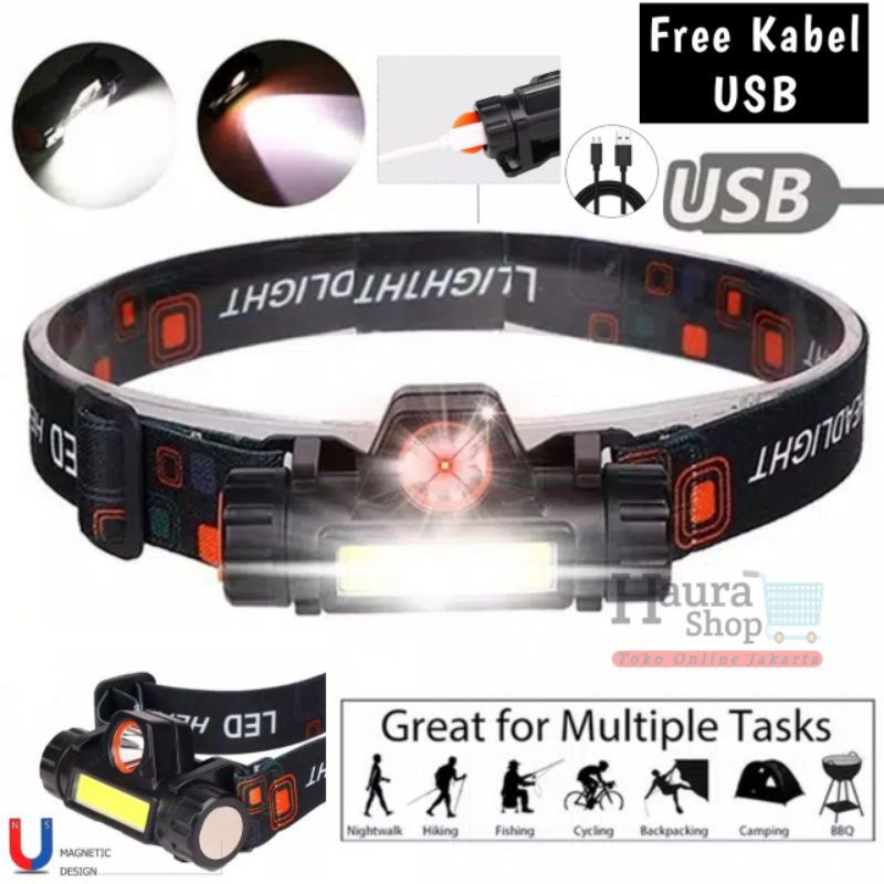 SENTER KEPALA LED 4 MODE HEAD LAMP ROTARY ZOOM T6 RECHARGEABLE 860A