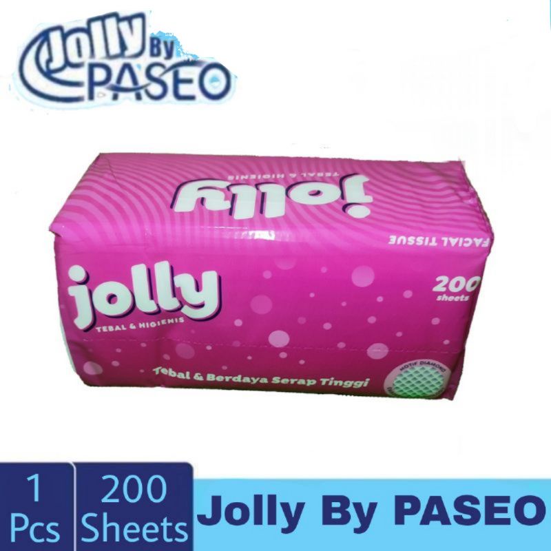 TISSU WAJAH JOLLY BY PASEO 200 SHEET DAPAT 4 PACK / TISSU FACIAL / TISSU