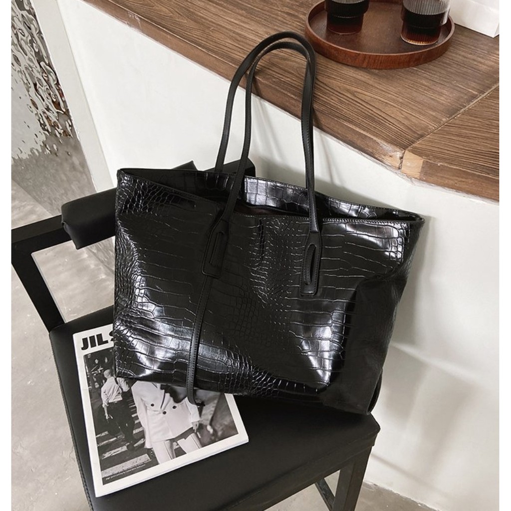 BJ81728 BLACK/KHAKI/WHITE TAS BAHU SHOULDERBAG TAS BESAR BIG RESLETING TAS WANITA FASHION IMPORT MODIS ELEGAN TERMURAH TERLARIS TERBARU BAGSTORE JAKARTA TAS BATAM CR7484 GT1728