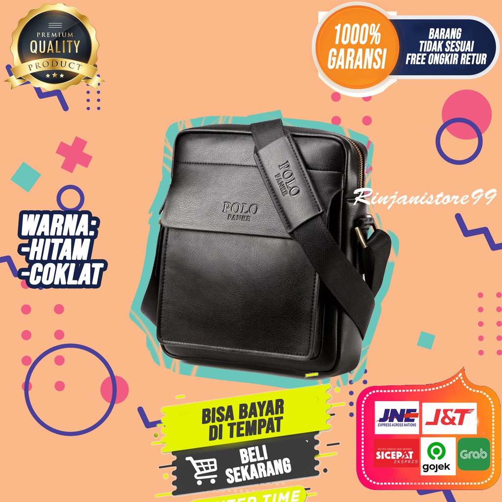 Tas Selempang Kulit Pria Tas Bahu Premium Sling Bag Cowok Original Branded Import F27