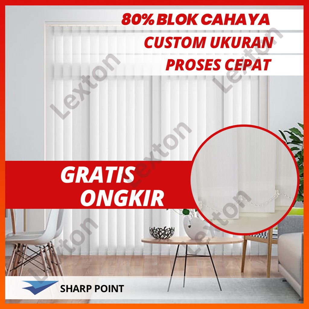 Vertical Blind Dimout / Blackout SHARP POINT - Kerai Kain / Tirai Gulung Jendela Vertikal Kantor