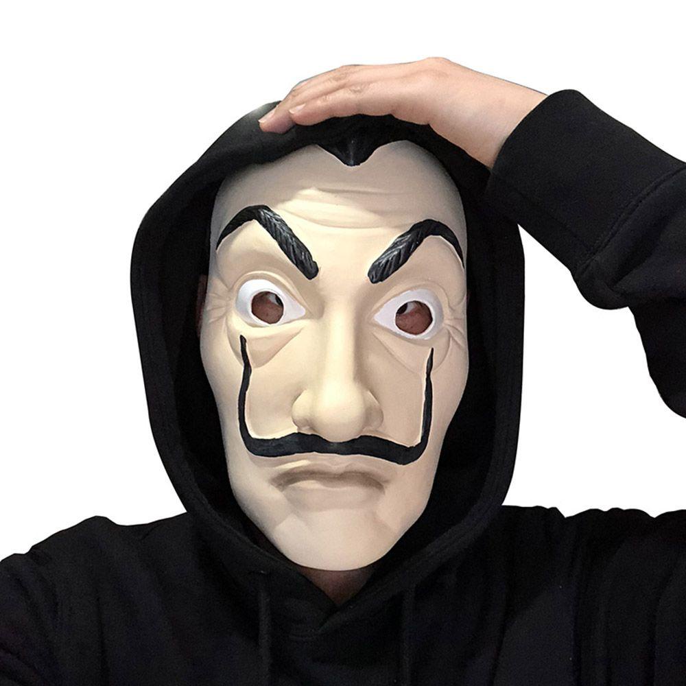 [Elegan] Topeng Halloween Mode Plastik Film La casa de papel Halloween DIY Aksesoris Cosplay Salvador Dali Mask